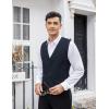 imageCOOFANDY Mens Business Suit Vest Slim Fit Dress Vest Wedding WaistcoatNavy Blue
