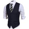 imageCOOFANDY Mens Business Suit Vest Slim Fit Dress Vest Wedding WaistcoatNavy Blue