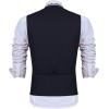 imageCOOFANDY Mens Business Suit Vest Slim Fit Dress Vest Wedding WaistcoatNavy Blue