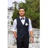 imageCOOFANDY Mens Business Suit Vest Slim Fit Dress Vest Wedding WaistcoatNavy Blue