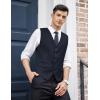 imageCOOFANDY Mens Business Suit Vest Slim Fit Dress Vest Wedding WaistcoatNavy Blue