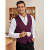 imageCOOFANDY Mens Business Suit Vest Slim Fit Dress Vest Wedding WaistcoatWine Red