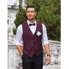 imageCOOFANDY Mens Business Suit Vest Slim Fit Dress Vest Wedding WaistcoatWine Red