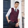 imageCOOFANDY Mens Business Suit Vest Slim Fit Dress Vest Wedding WaistcoatWine Red