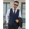 imageCOOFANDY Mens Business Suit Vests Slim Fit Formal Dress Waistcoat Groomsman Vest For WeddingNavy Blue
