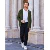 imageCOOFANDY Mens Cardigan Sweater Cable Knit V Neck Button up Sweaters Ribbed Cardigan Sweater with PocketsArmy Green