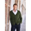 imageCOOFANDY Mens Cardigan Sweater Cable Knit V Neck Button up Sweaters Ribbed Cardigan Sweater with PocketsArmy Green