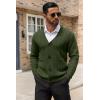 imageCOOFANDY Mens Cardigan Sweater Cable Knit V Neck Button up Sweaters Ribbed Cardigan Sweater with PocketsArmy Green