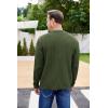 imageCOOFANDY Mens Cardigan Sweater Cable Knit V Neck Button up Sweaters Ribbed Cardigan Sweater with PocketsArmy Green
