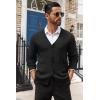 imageCOOFANDY Mens Cardigan Sweater Cable Knit V Neck Button up Sweaters Ribbed Cardigan Sweater with PocketsBlack