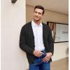 imageCOOFANDY Mens Cardigan Sweater Cable Knit V Neck Button up Sweaters Ribbed Cardigan Sweater with PocketsBlack