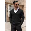 imageCOOFANDY Mens Cardigan Sweater Cable Knit V Neck Button up Sweaters Ribbed Cardigan Sweater with PocketsBlack