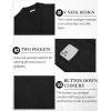imageCOOFANDY Mens Cardigan Sweater Cable Knit V Neck Button up Sweaters Ribbed Cardigan Sweater with PocketsBlack