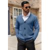 imageCOOFANDY Mens Cardigan Sweater Cable Knit V Neck Button up Sweaters Ribbed Cardigan Sweater with PocketsBlue