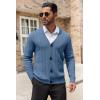 imageCOOFANDY Mens Cardigan Sweater Cable Knit V Neck Button up Sweaters Ribbed Cardigan Sweater with PocketsBlue