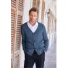 imageCOOFANDY Mens Cardigan Sweater Cable Knit V Neck Button up Sweaters Ribbed Cardigan Sweater with PocketsBlue