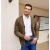imageCOOFANDY Mens Cardigan Sweater Cable Knit V Neck Button up Sweaters Ribbed Cardigan Sweater with PocketsBrown