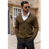 imageCOOFANDY Mens Cardigan Sweater Cable Knit V Neck Button up Sweaters Ribbed Cardigan Sweater with PocketsBrown