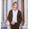 imageCOOFANDY Mens Cardigan Sweater Cable Knit V Neck Button up Sweaters Ribbed Cardigan Sweater with PocketsBrown