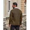 imageCOOFANDY Mens Cardigan Sweater Cable Knit V Neck Button up Sweaters Ribbed Cardigan Sweater with PocketsBrown