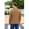 imageCOOFANDY Mens Cardigan Sweater Cable Knit V Neck Button up Sweaters Ribbed Cardigan Sweater with PocketsCaramel