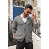 imageCOOFANDY Mens Cardigan Sweater Cable Knit V Neck Button up Sweaters Ribbed Cardigan Sweater with PocketsGrey