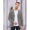 imageCOOFANDY Mens Cardigan Sweater Cable Knit V Neck Button up Sweaters Ribbed Cardigan Sweater with PocketsGrey