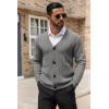 imageCOOFANDY Mens Cardigan Sweater Cable Knit V Neck Button up Sweaters Ribbed Cardigan Sweater with PocketsGrey