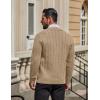 imageCOOFANDY Mens Cardigan Sweater Cable Knit V Neck Button up Sweaters Ribbed Cardigan Sweater with PocketsKhaki