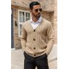 imageCOOFANDY Mens Cardigan Sweater Cable Knit V Neck Button up Sweaters Ribbed Cardigan Sweater with PocketsKhaki