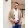 imageCOOFANDY Mens Cardigan Sweater Cable Knit V Neck Button up Sweaters Ribbed Cardigan Sweater with PocketsKhaki