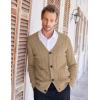 imageCOOFANDY Mens Cardigan Sweater Cable Knit V Neck Button up Sweaters Ribbed Cardigan Sweater with PocketsKhaki