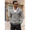 imageCOOFANDY Mens Cardigan Sweater Cable Knit V Neck Button up Sweaters Ribbed Cardigan Sweater with PocketsLight Grey