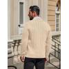 imageCOOFANDY Mens Cardigan Sweater Cable Knit V Neck Button up Sweaters Ribbed Cardigan Sweater with PocketsLight Khaki