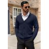 imageCOOFANDY Mens Cardigan Sweater Cable Knit V Neck Button up Sweaters Ribbed Cardigan Sweater with PocketsNavy Blue