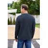 imageCOOFANDY Mens Cardigan Sweater Cable Knit V Neck Button up Sweaters Ribbed Cardigan Sweater with PocketsNavy Blue