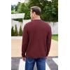 imageCOOFANDY Mens Cardigan Sweater Cable Knit V Neck Button up Sweaters Ribbed Cardigan Sweater with PocketsWine Red