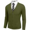 imageCOOFANDY Mens Cardigan Sweater Long Sleeve Casual V Neck Lightweight Button Down Knitted Sweater with Pockets Fall ClothesArmy Green