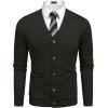 imageCOOFANDY Mens Cardigan Sweater Long Sleeve Casual V Neck Lightweight Button Down Knitted Sweater with Pockets Fall ClothesBlack