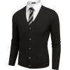 imageCOOFANDY Mens Cardigan Sweater Long Sleeve Casual V Neck Lightweight Button Down Knitted Sweater with Pockets Fall ClothesBlack