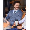 imageCOOFANDY Mens Cardigan Sweater Long Sleeve Casual V Neck Lightweight Button Down Knitted Sweater with Pockets Fall ClothesBlue