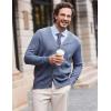 imageCOOFANDY Mens Cardigan Sweater Long Sleeve Casual V Neck Lightweight Button Down Knitted Sweater with Pockets Fall ClothesBlue