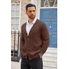 imageCOOFANDY Mens Cardigan Sweater Long Sleeve Casual V Neck Lightweight Button Down Knitted Sweater with Pockets Fall ClothesBrown