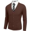 imageCOOFANDY Mens Cardigan Sweater Long Sleeve Casual V Neck Lightweight Button Down Knitted Sweater with Pockets Fall ClothesBrown
