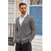 imageCOOFANDY Mens Cardigan Sweater Long Sleeve Casual V Neck Lightweight Button Down Knitted Sweater with Pockets Fall ClothesGrey