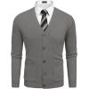 imageCOOFANDY Mens Cardigan Sweater Long Sleeve Casual V Neck Lightweight Button Down Knitted Sweater with Pockets Fall ClothesGrey