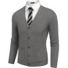 imageCOOFANDY Mens Cardigan Sweater Long Sleeve Casual V Neck Lightweight Button Down Knitted Sweater with Pockets Fall ClothesGrey