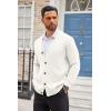 imageCOOFANDY Mens Cardigan Sweater Long Sleeve Casual V Neck Lightweight Button Down Knitted Sweater with Pockets Fall ClothesIvory