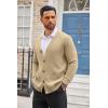 imageCOOFANDY Mens Cardigan Sweater Long Sleeve Casual V Neck Lightweight Button Down Knitted Sweater with Pockets Fall ClothesKhaki