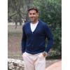 imageCOOFANDY Mens Cardigan Sweater Long Sleeve Casual V Neck Lightweight Button Down Knitted Sweater with Pockets Fall ClothesNavy Blue